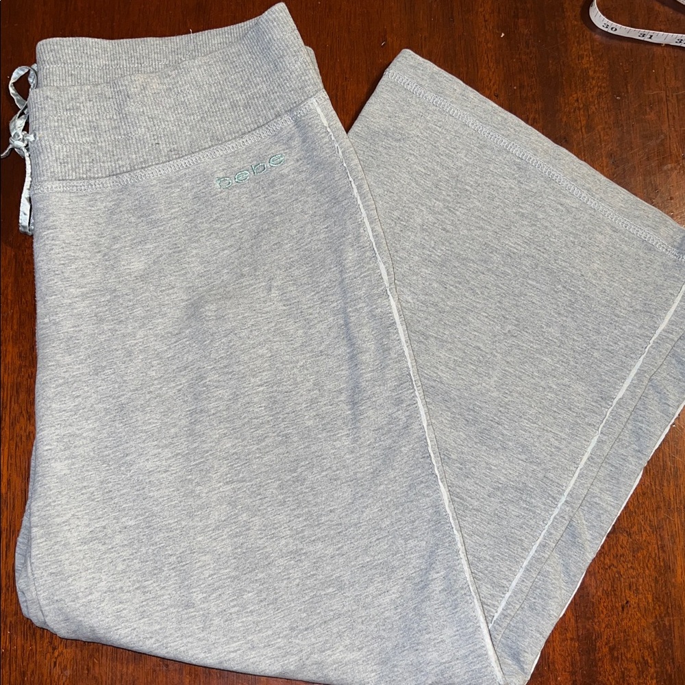 Vintage Bebe Y2K Gray Lounge Set Hoodie & Capri Pants - Picture 4 of 16